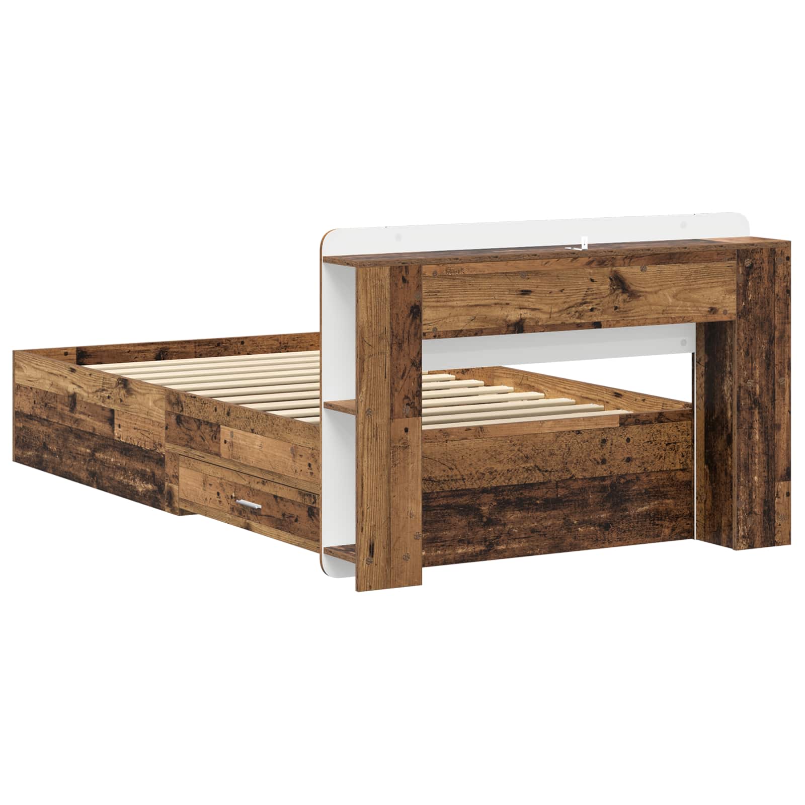 Sengestel med opbevaring Gammelt træ 100 x 200 cm