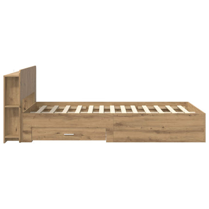 Sengestel med opbevaring med hovedgærde Artisan-eg 120 x 190 cm