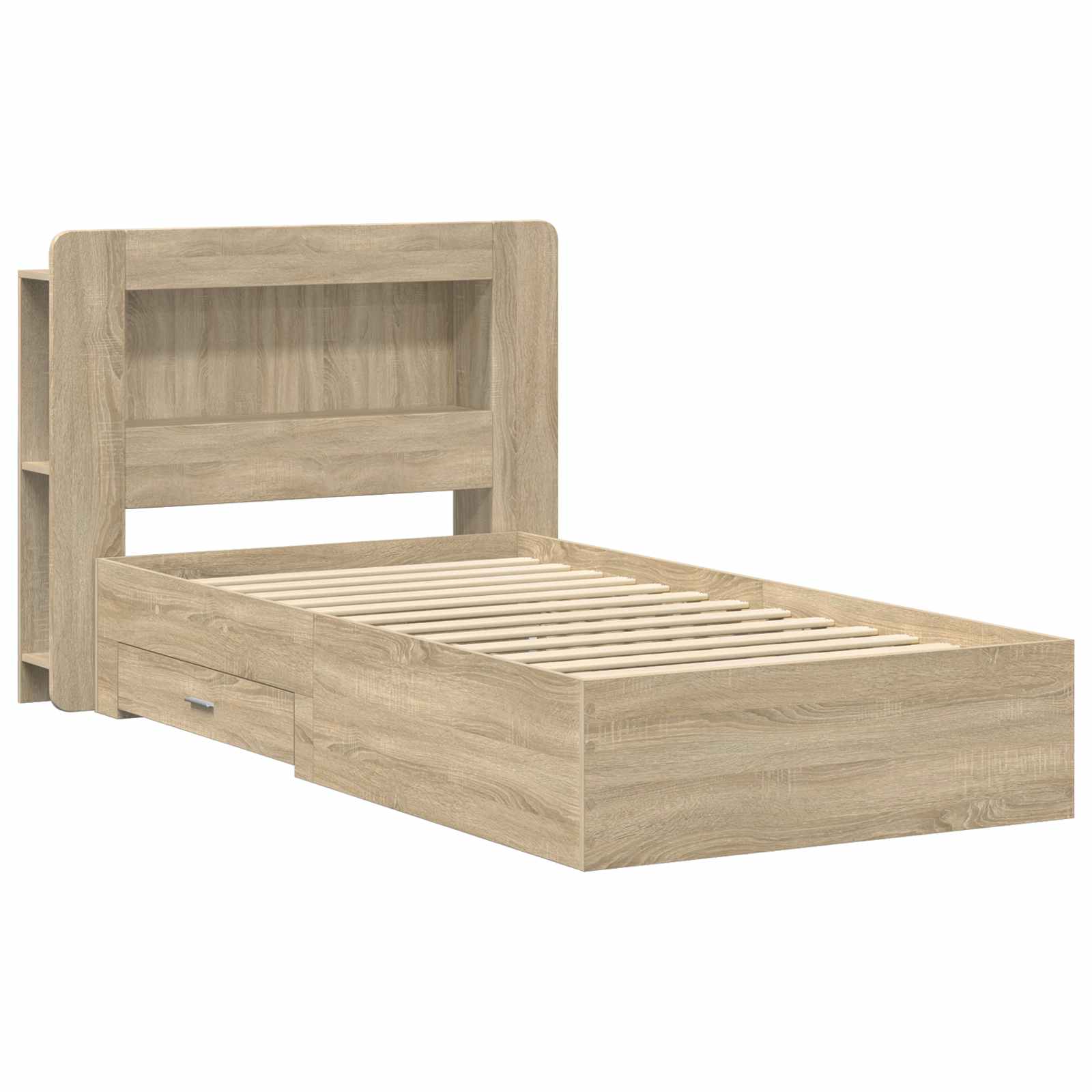 Sengestel med opbevaring Sonoma-eg 80 x 200 cm Konstrueret træ