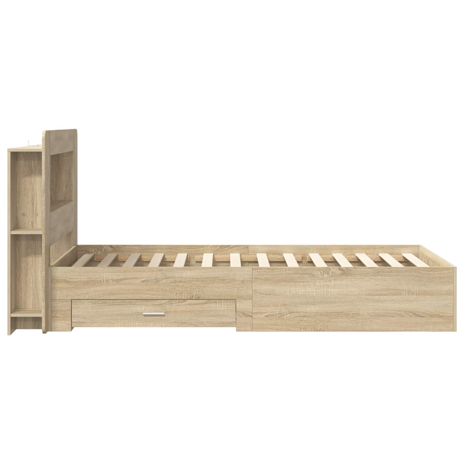 Sengestel med opbevaring Sonoma-eg 80 x 200 cm Konstrueret træ