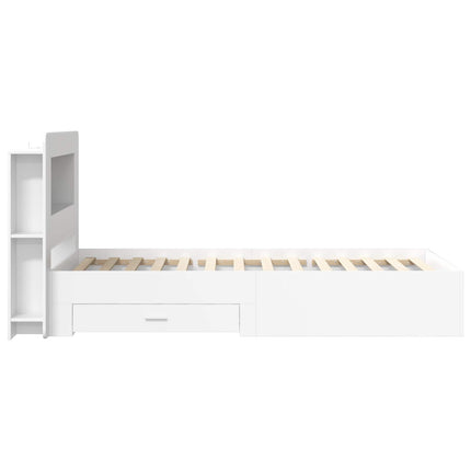 Sengestel med opbevaring Hvid 80 x 200 cm Konstrueret træ