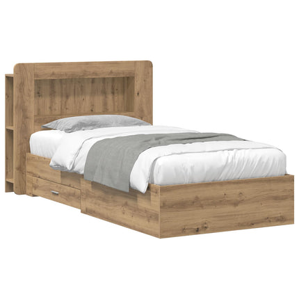 Sengestel med opbevaring Artisan-eg 90 x 200 cm Konstrueret træ