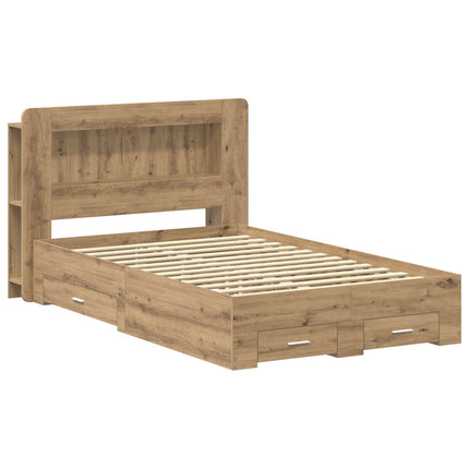 Sengestel med opbevaring med hovedgærde Artisan-eg 120 x 190 cm