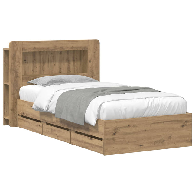 Sengestel med opbevaring Artisan-eg 80 x 200 cm Konstrueret træ