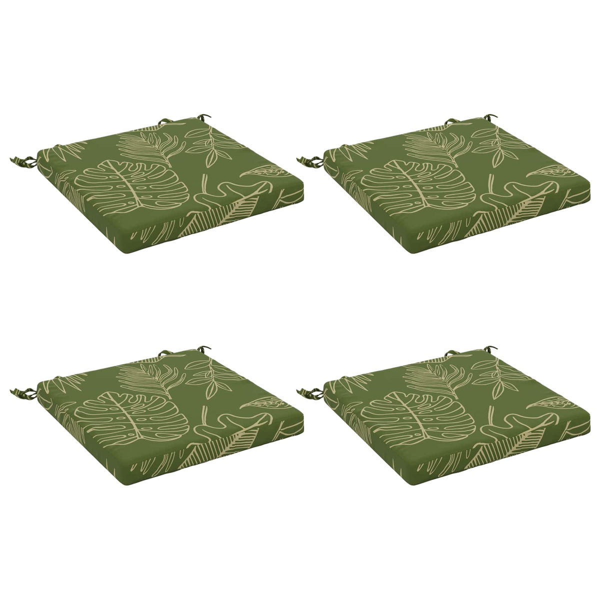 vidaXL 4-Stykke Sædepuder SOEST 4 stk. 100% polyester Bladdesign