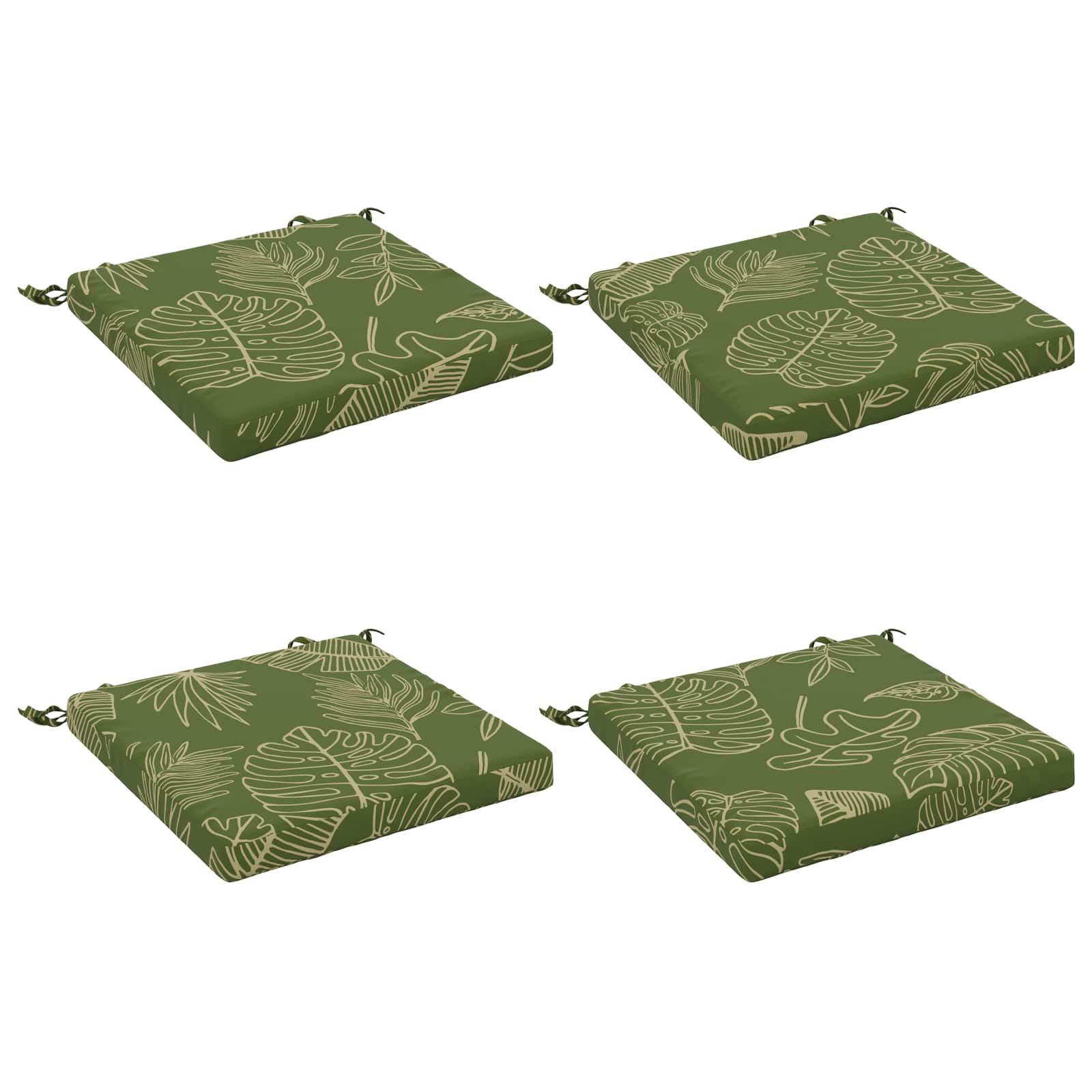 vidaXL 4-Stykke Sædepuder SOEST 4 stk. 100% polyester Bladdesign
