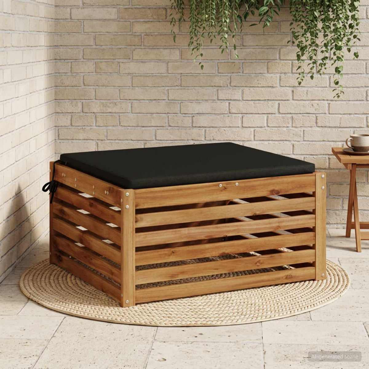 vidaXL 1-Stykke Sædepude SOEST 100% polyester Sort 60 x 60 x 3 cm