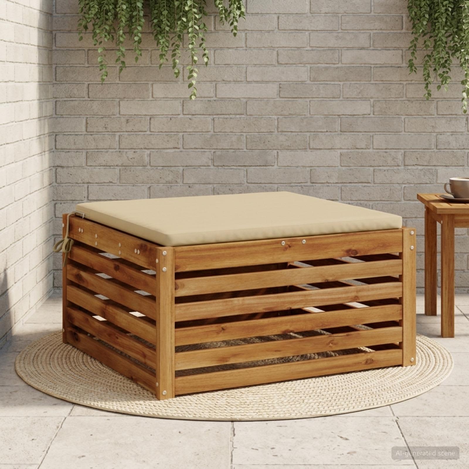 vidaXL 1-Stykke Sædepude SOEST 100% polyester Beige 80 x 80 x 3 cm