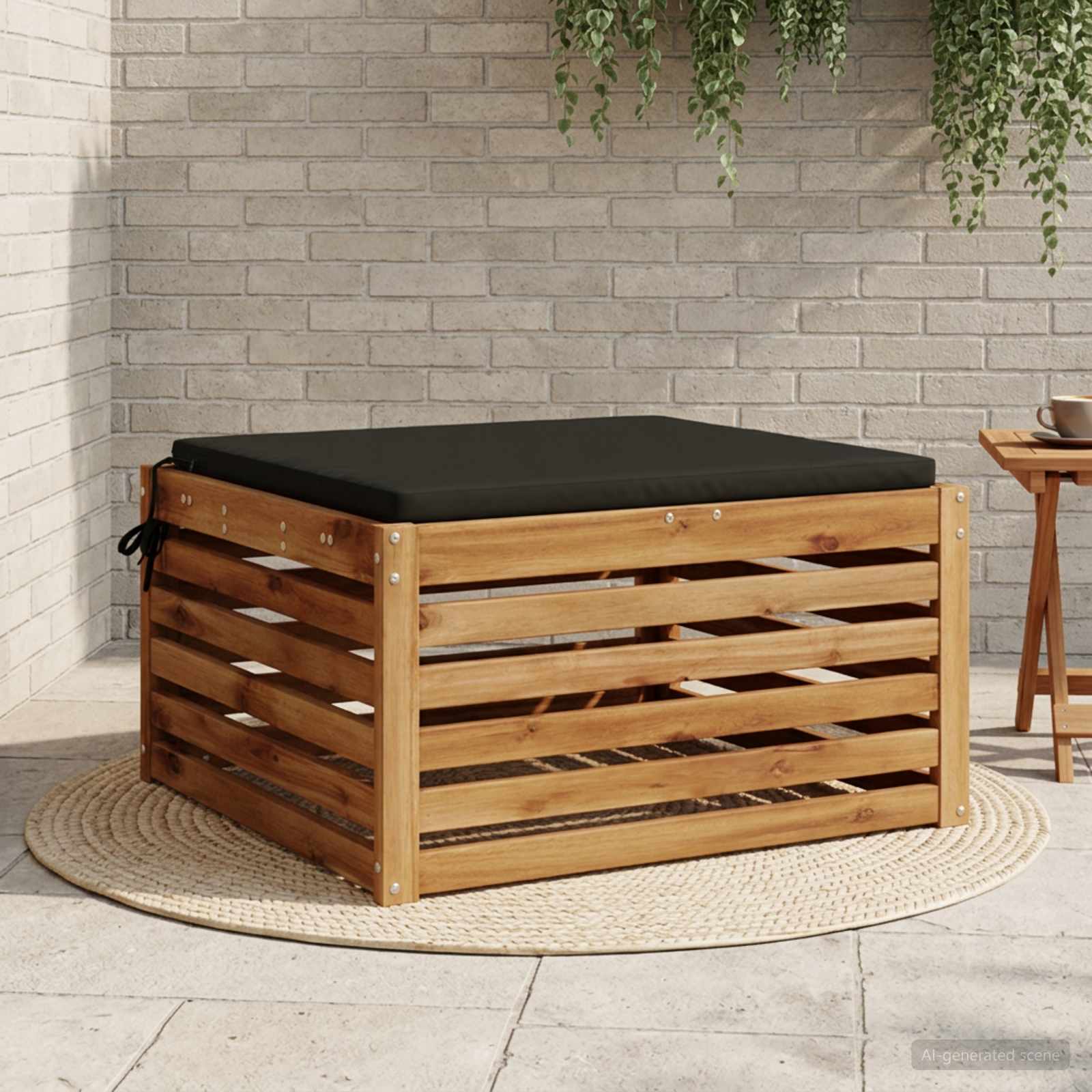 vidaXL 1-Stykke Sædepude SOEST 100% polyester Sort 60 x 60 x 3 cm