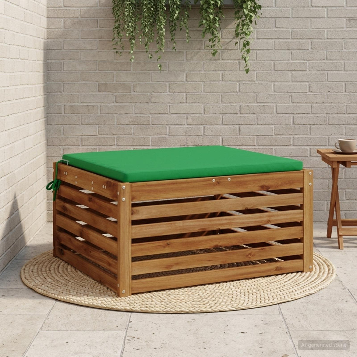 vidaXL 1-Stykke Sædepude SOEST 100% polyester Grøn 70 x 70 x 3 cm