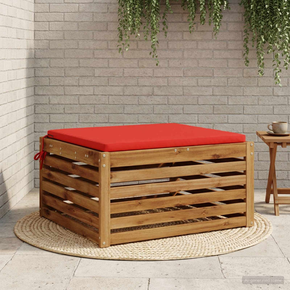 vidaXL 1-Stykke Sædepude SOEST 100% polyester Rød 80 x 80 x 3 cm