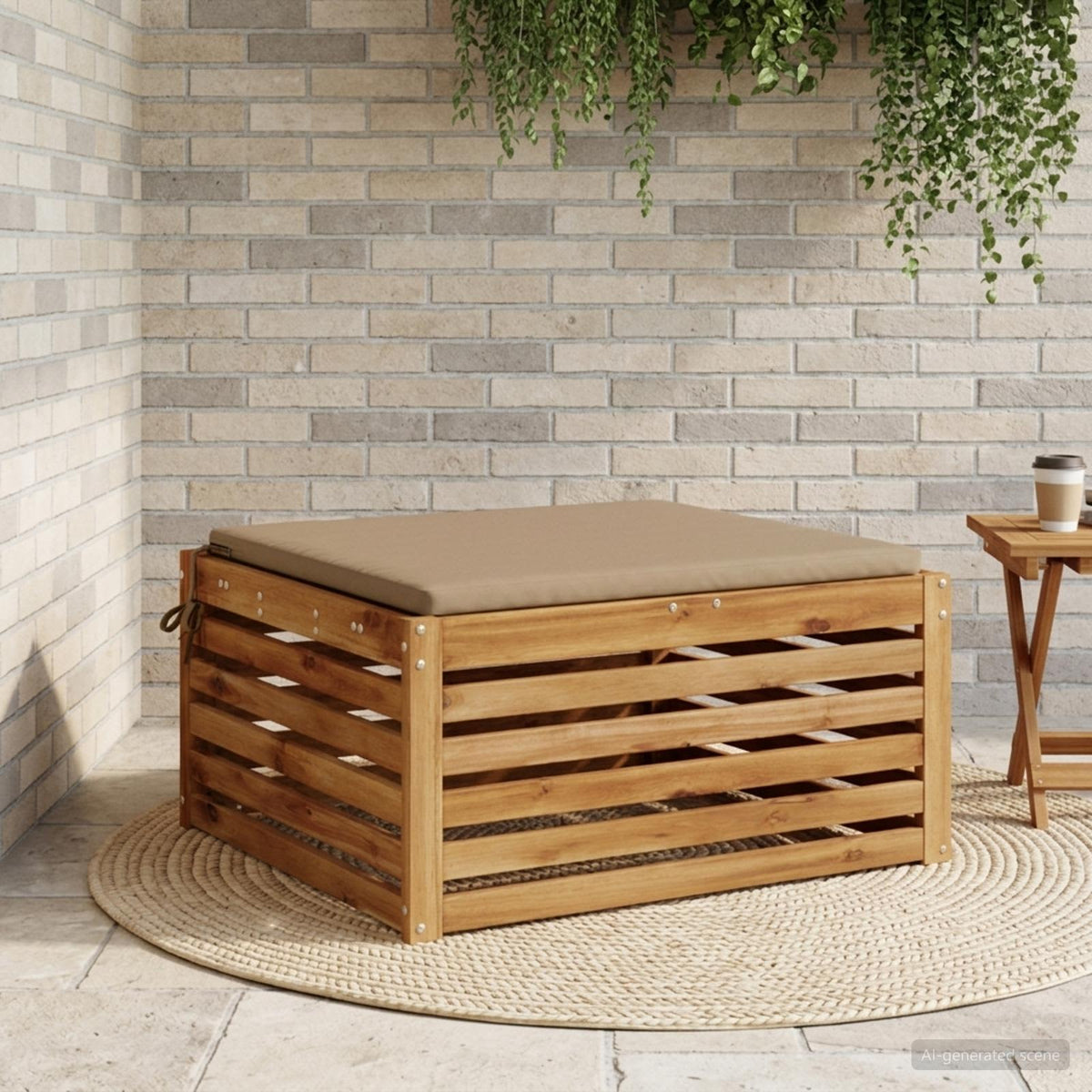 vidaXL 1-Stykke Sædepude SOEST 100% polyester Gråbrun 60 x 60 x 3 cm