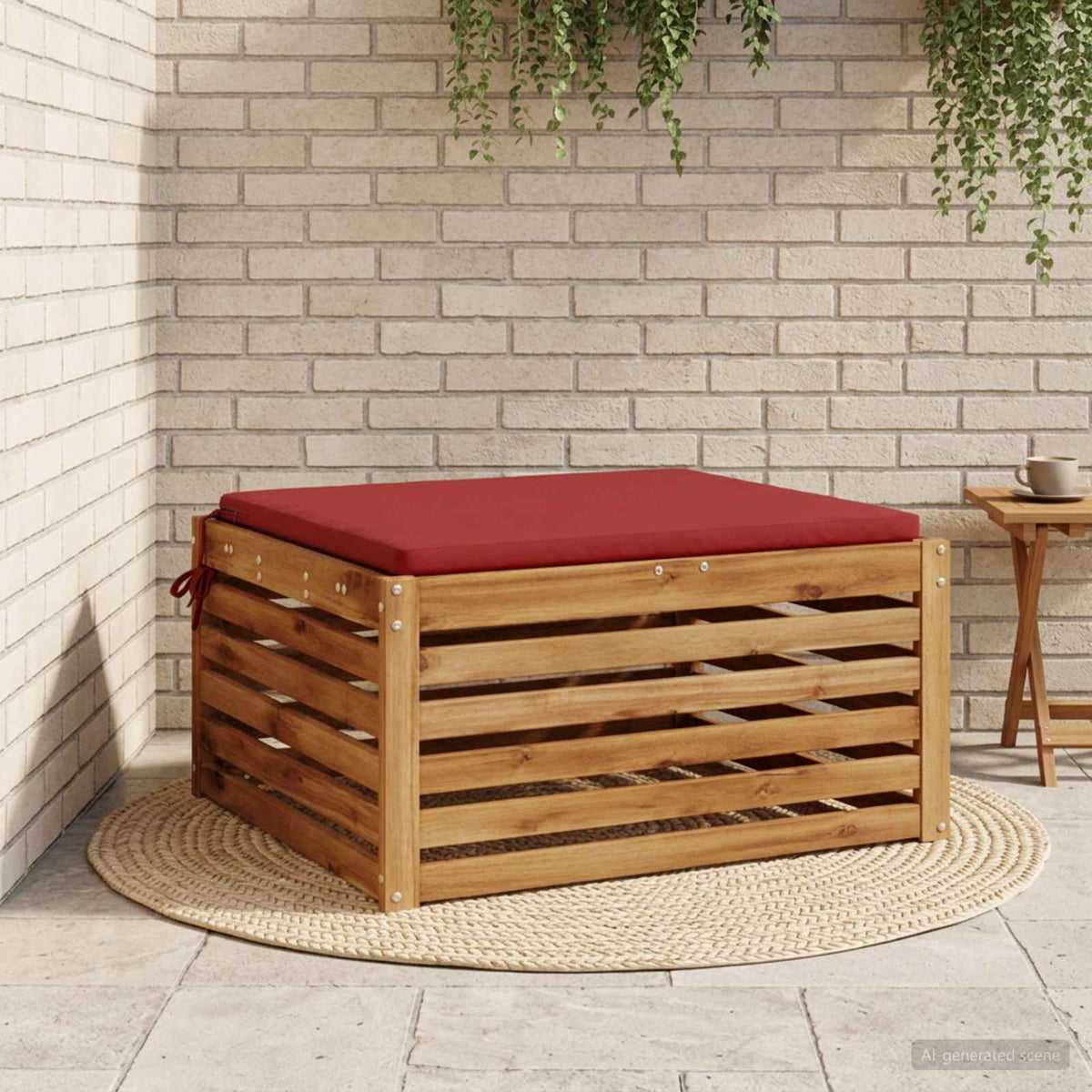 vidaXL 1-Stykke Sædepude SOEST 100% polyester Vinrød 60 x 60 x 3 cm