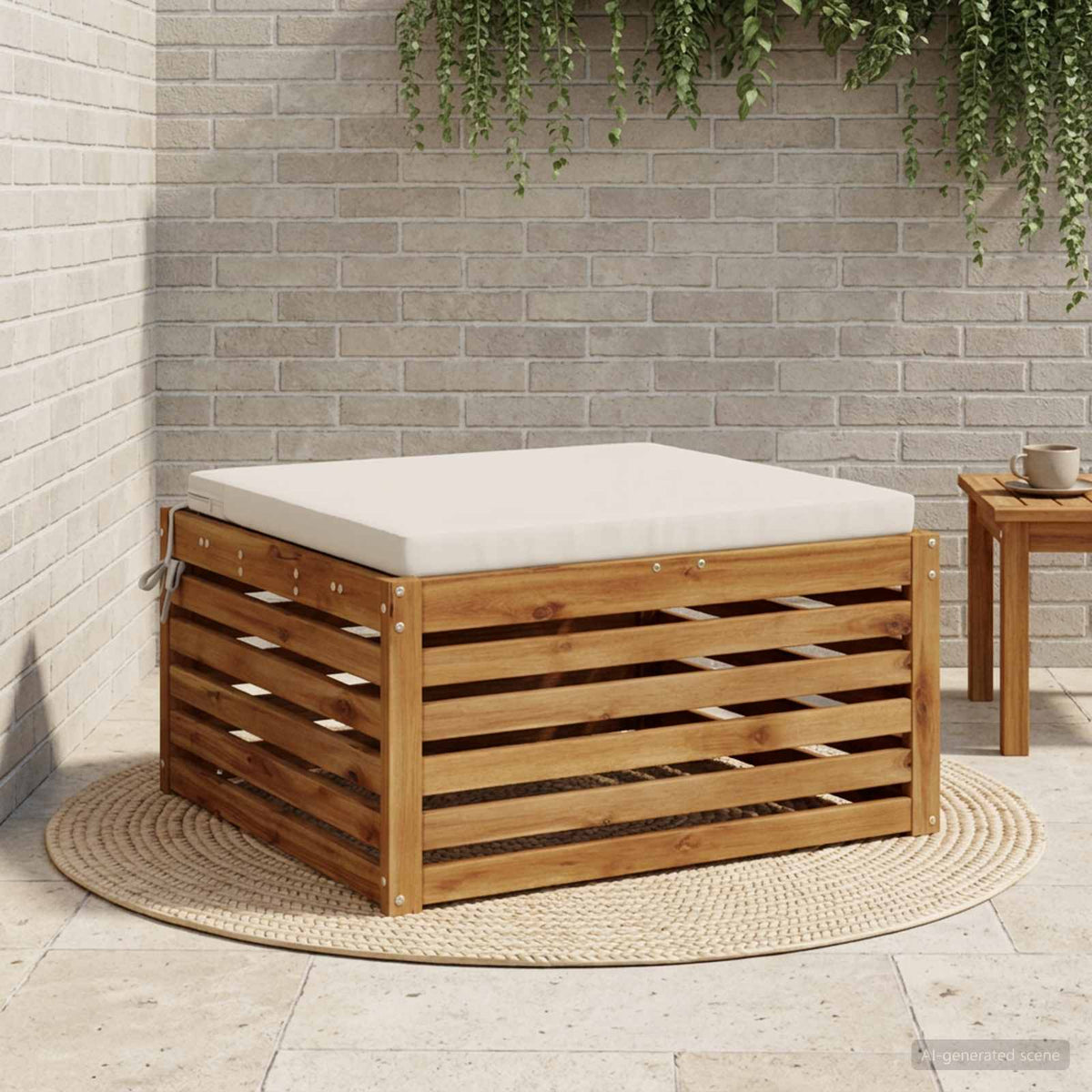 vidaXL 1-Stykke Sædepude SOEST 100% polyester Hvid 80 x 80 x 5 cm