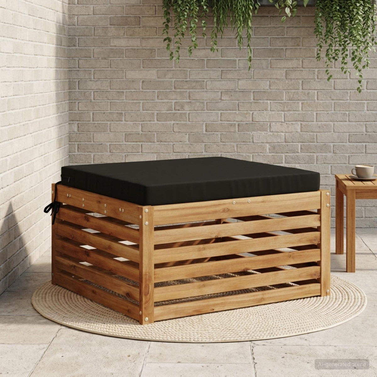 vidaXL 1-Stykke Sædepude SOEST 100% polyester Sort 60 x 60 x 7 cm