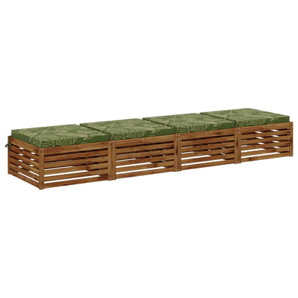 4-Stykke Sædepuder SOEST 4 stk. 100% polyester Bladdesign