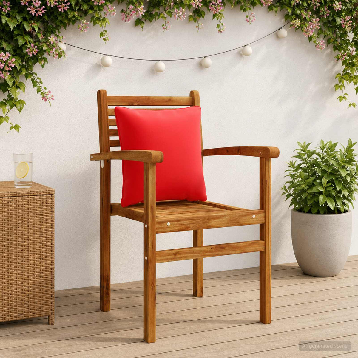 vidaXL 4-delte rygpuder PUTTEN 4 pcs 100% polyester Rød