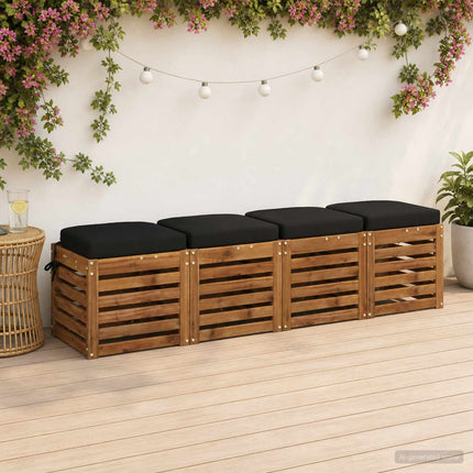 4-delt sædepuder SOEST 4 pcs 100% polyester Sort 40 x 40 x 7 cm