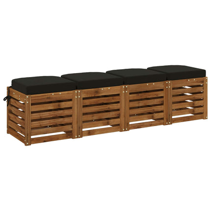 4-delt sædepuder SOEST 4 pcs 100% polyester Sort 40 x 40 x 7 cm