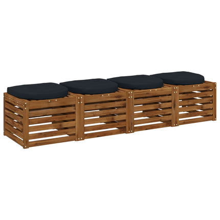 4-Stykke Sædepuder 4 stk. 100% polyester Mørk blå