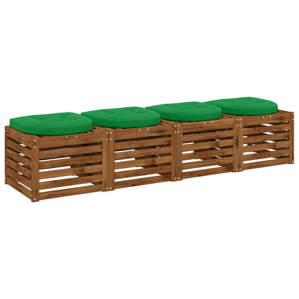 4-Stykke Sædepuder 4 stk. 100% polyester Grøn 40 x 40 x 5 cm