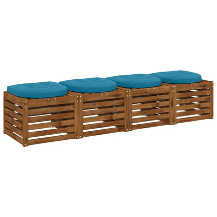 4-Stykke Sædepuder 4 stk. 100% polyester Lyseblå 40 x 40 x 5 cm