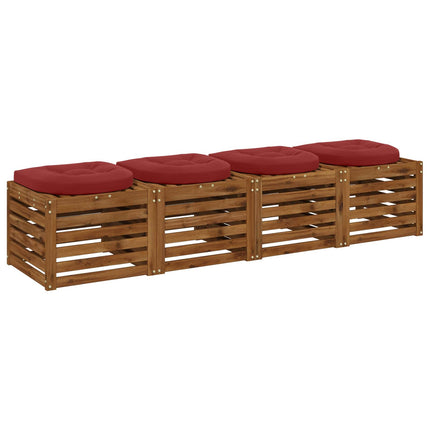 4-Stykke Sædepuder 4 stk. 100% polyester Vinrød 40 x 40 x 5 cm