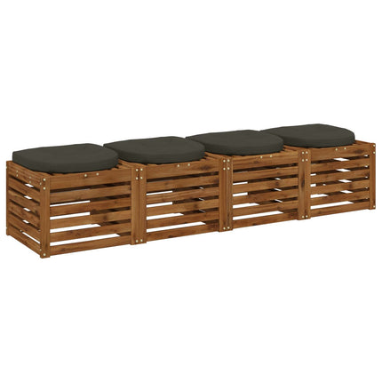 4-Stykke Sædepuder 4 stk. 100% polyester Antracit