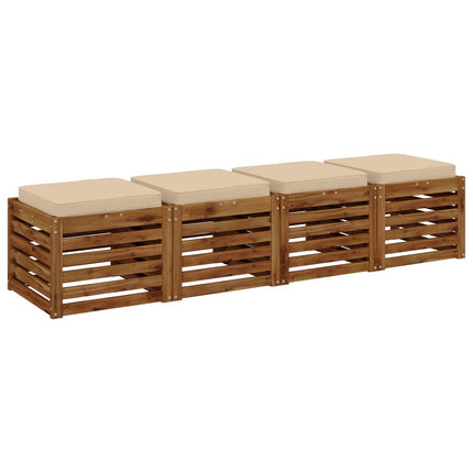 4-Stykke Sædepuder VUGHT 4 pcs 100% polyester Cremefarvet