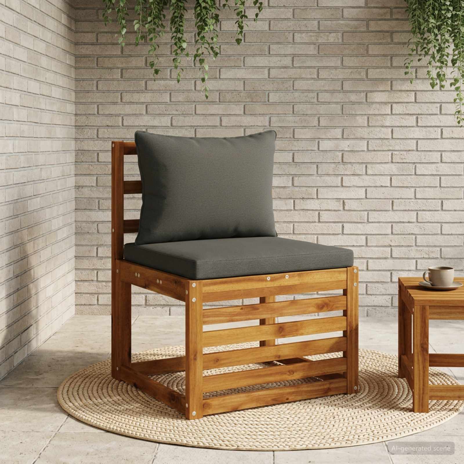 vidaXL 1-delte rygpuder PUTTEN 100% polyester Antracit 50 x 40 x 15 cm