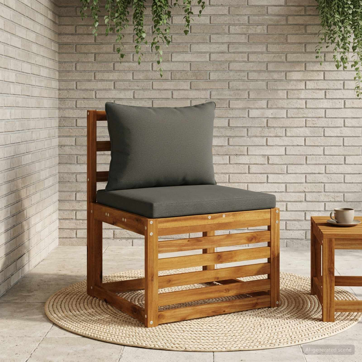 vidaXL 1-delte rygpuder PUTTEN 100% polyester Antracit 60 x 40 x 15 cm