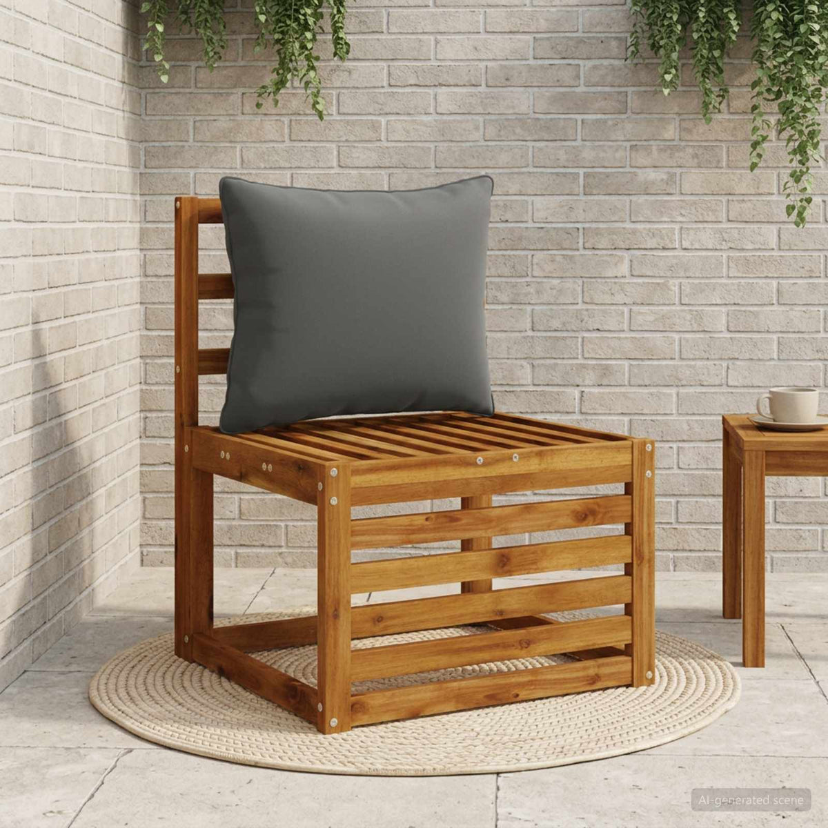 vidaXL 1-delte rygpuder PUTTEN 100% polyester Antracit 60 x 40 x 15 cm