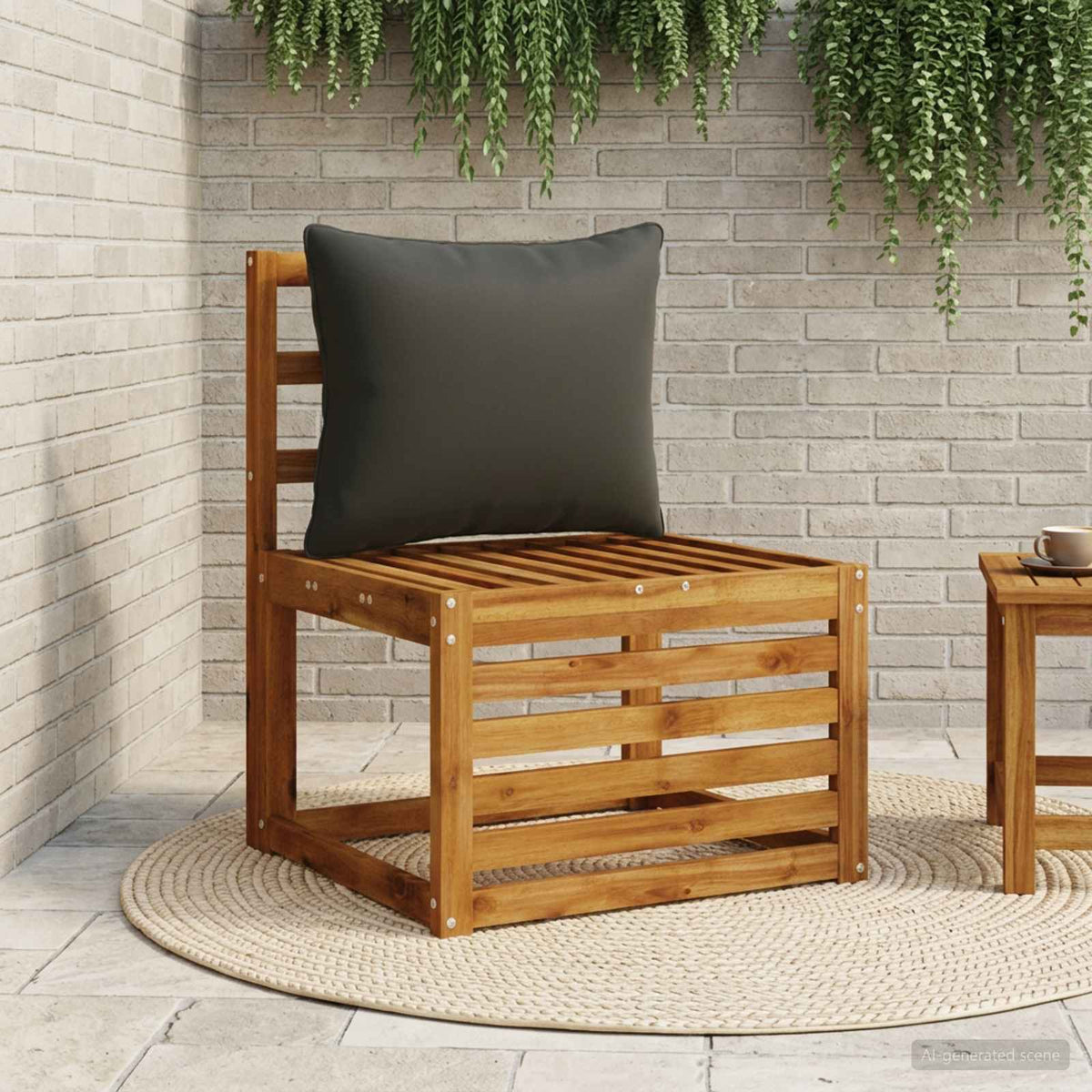 vidaXL 1-delte rygpuder PUTTEN 100% polyester Sort 50 x 40 x 15 cm