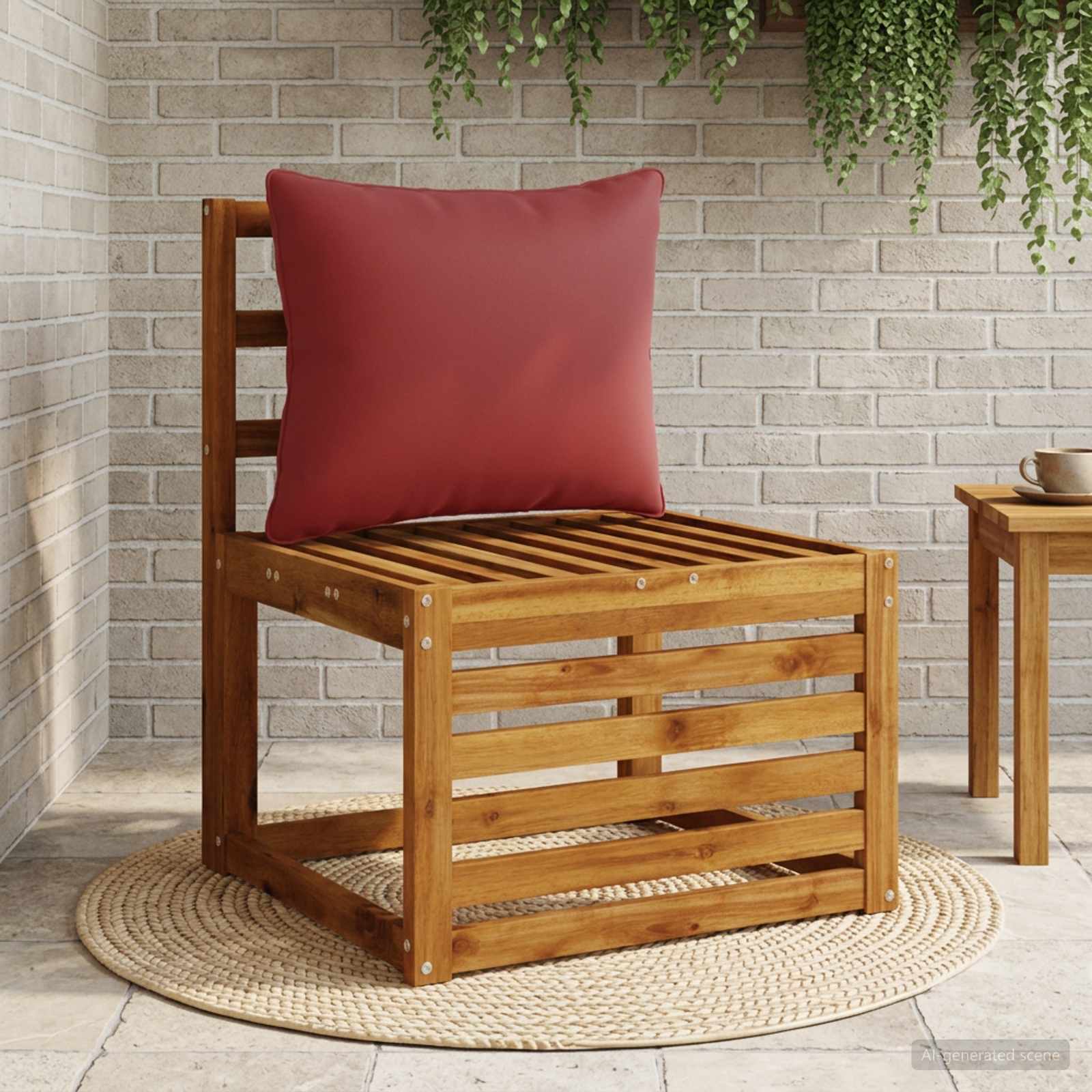 vidaXL 1-delte rygpuder PUTTEN 100% polyester Vinrød 50 x 40 x 15 cm