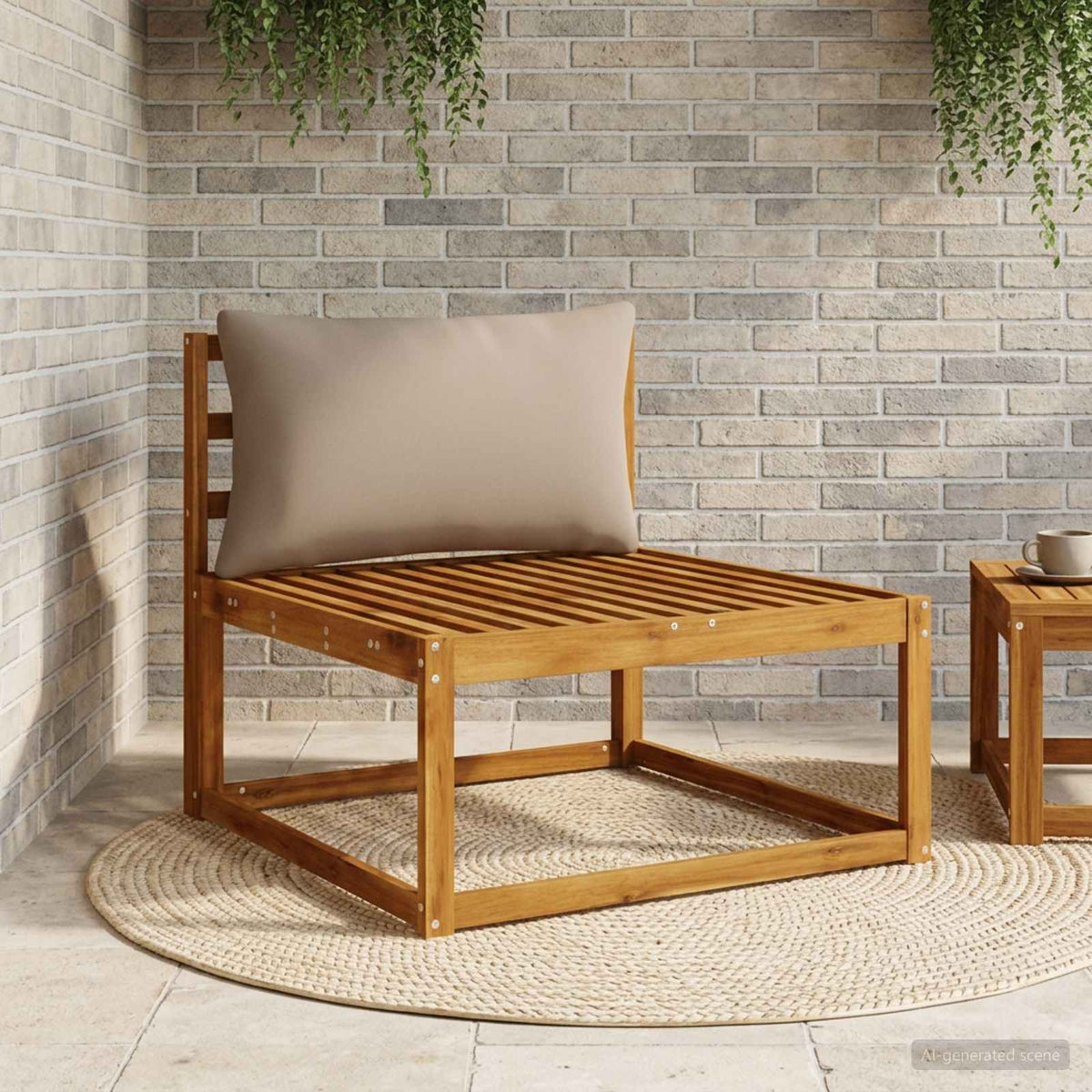 vidaXL 1-delte rygpuder PUTTEN 100% polyester Gråbrun 80 x 40 x 15 cm