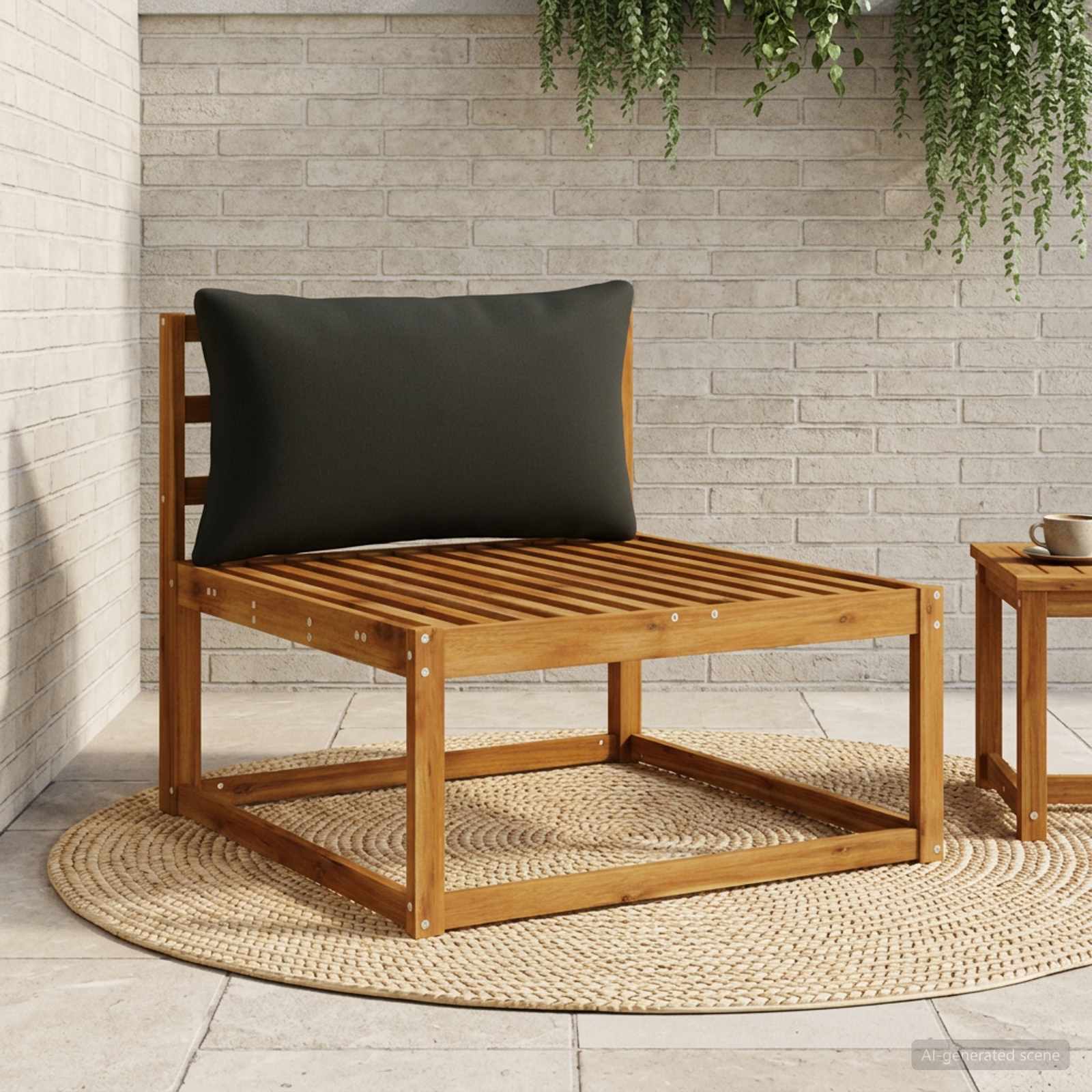 vidaXL 1-delte rygpuder PUTTEN 100% polyester Sort 80 x 40 x 15 cm