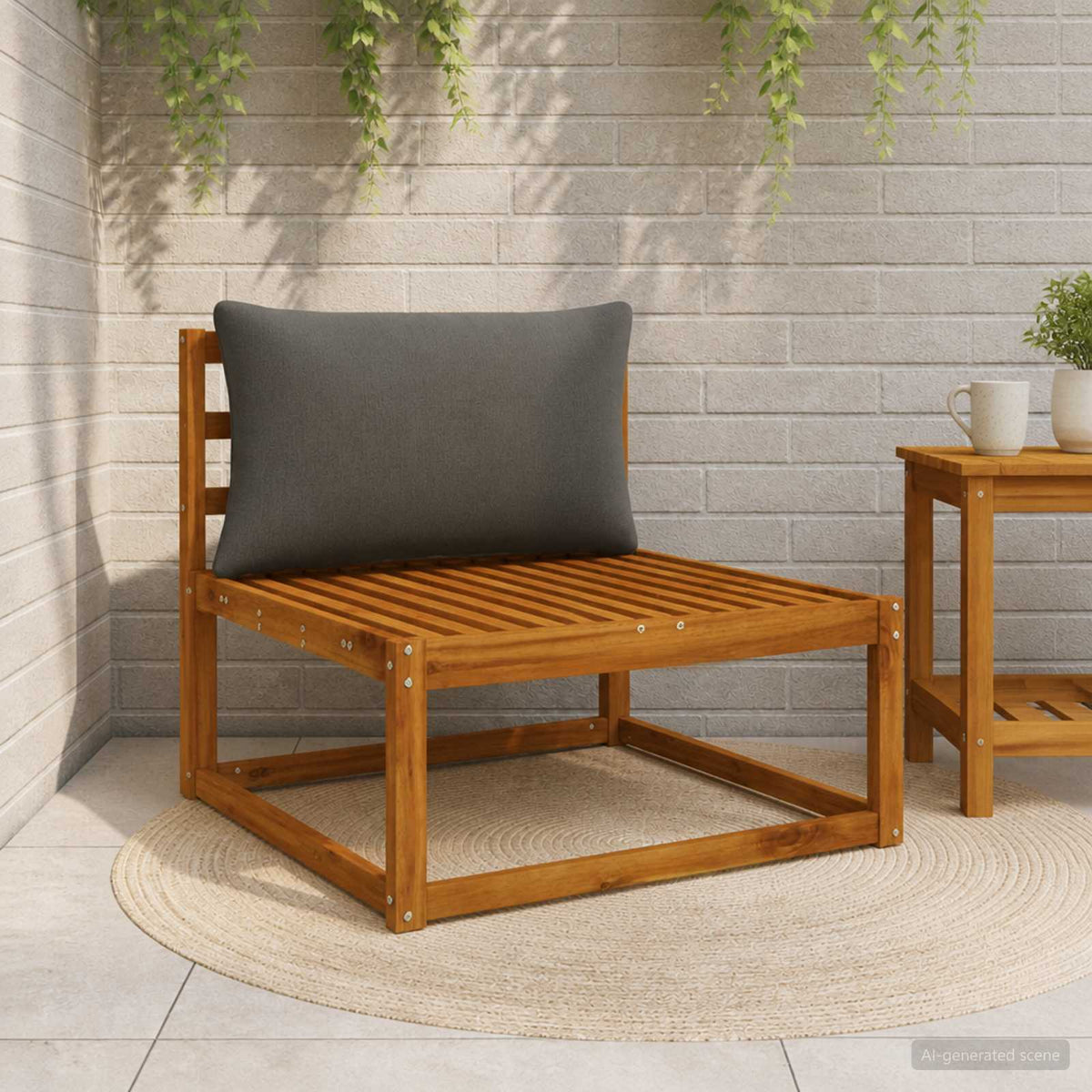 vidaXL 1-delte rygpuder PUTTEN 100% polyester Antracit 70 x 40 x 15 cm