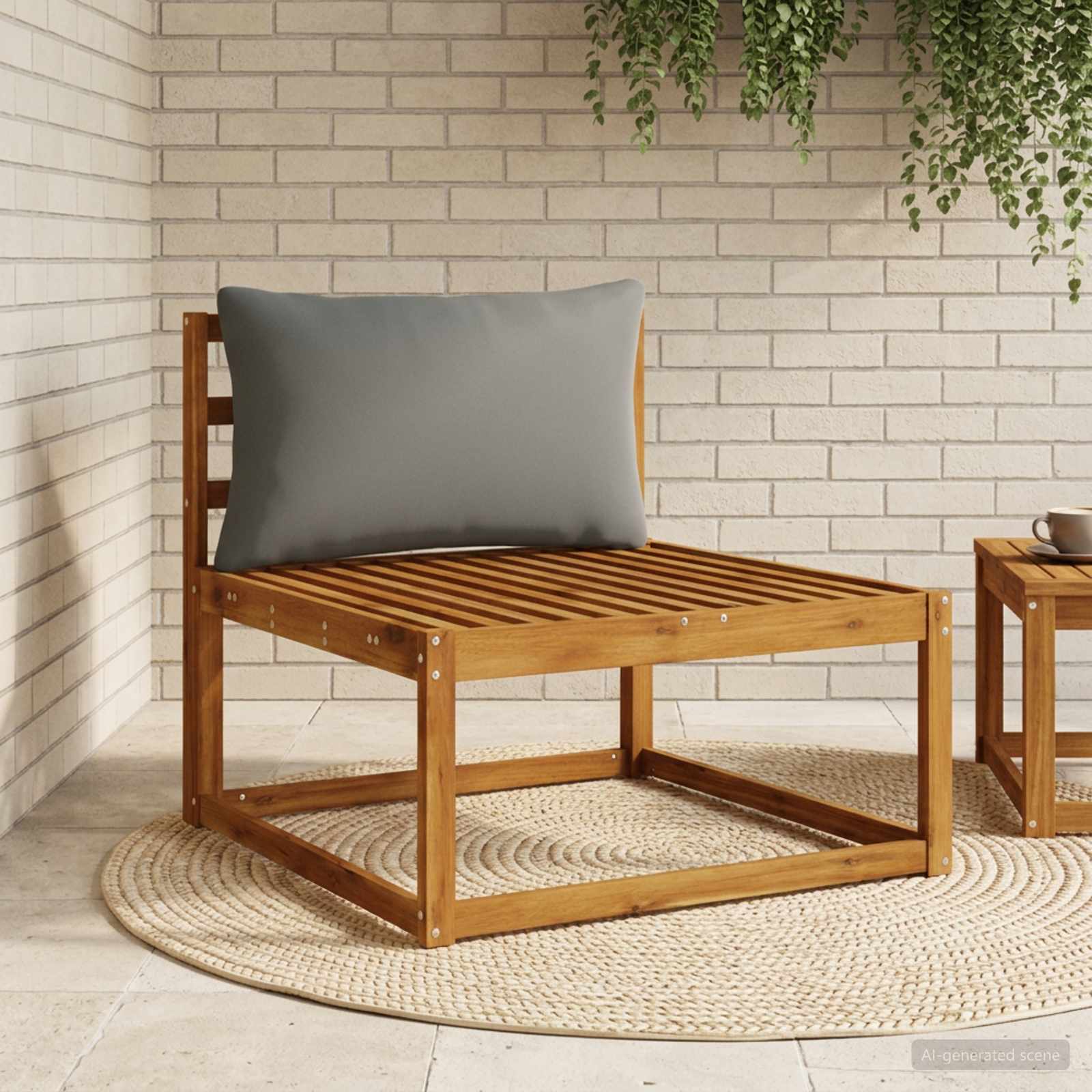 vidaXL 1-delte rygpuder PUTTEN 100% polyester Antracit 70 x 40 x 15 cm