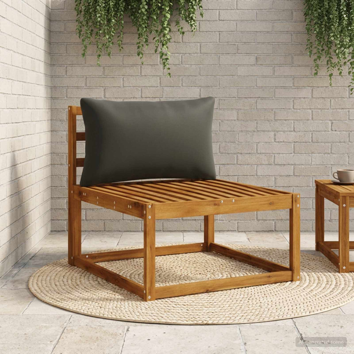 vidaXL 1-delte rygpuder PUTTEN 100% polyester Sort 80 x 40 x 15 cm