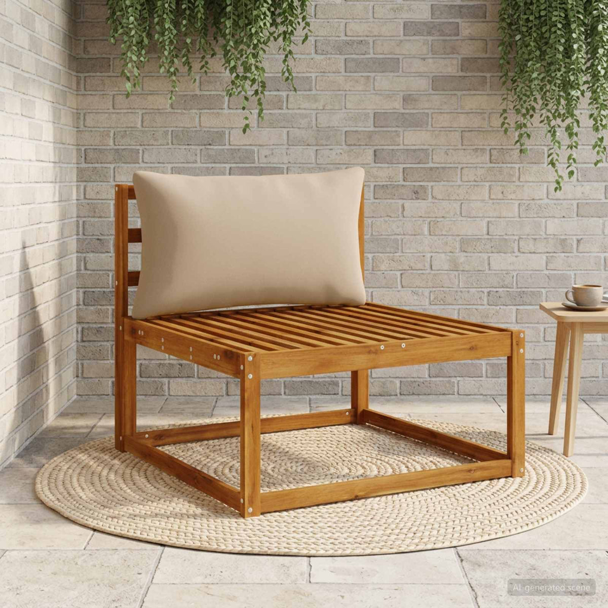 vidaXL 1-delte rygpuder PUTTEN 100% polyester Gråbrun 80 x 40 x 15 cm