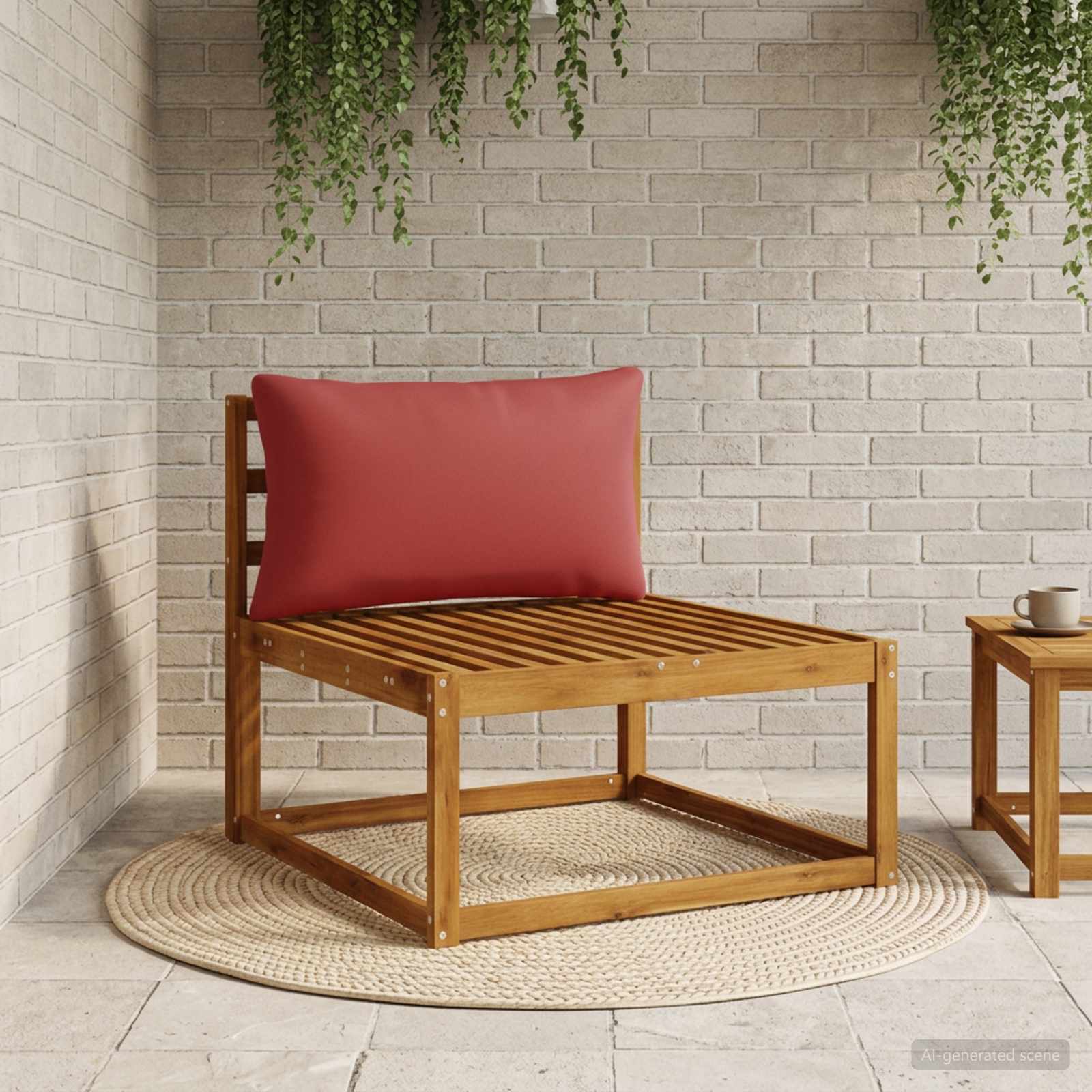 vidaXL 1-delte rygpuder PUTTEN 100% polyester Vinrød 70 x 40 x 15 cm