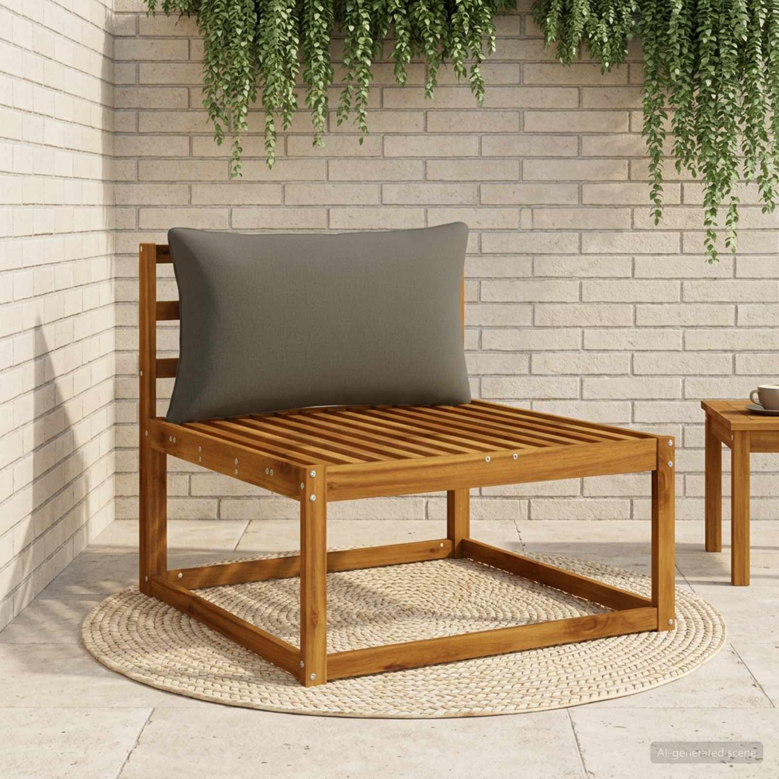 vidaXL 1-delte rygpuder PUTTEN 100% polyester Antracit 80 x 40 x 15 cm