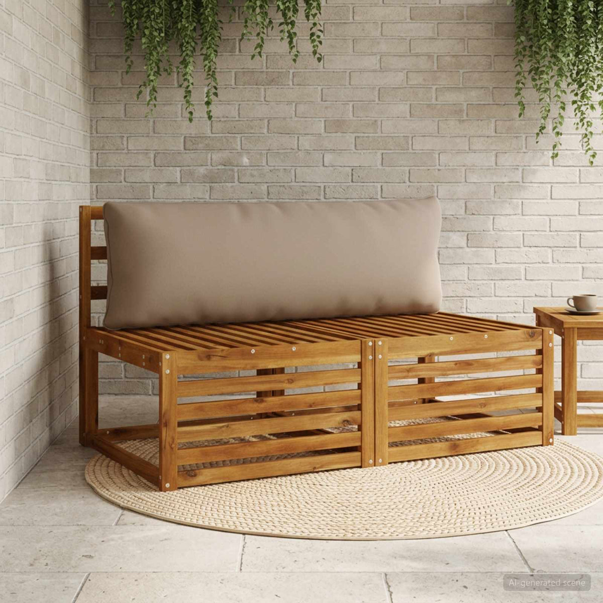 vidaXL 1-delte rygpuder PUTTEN 100% polyester Gråbrun 120 x 40 x 15 cm