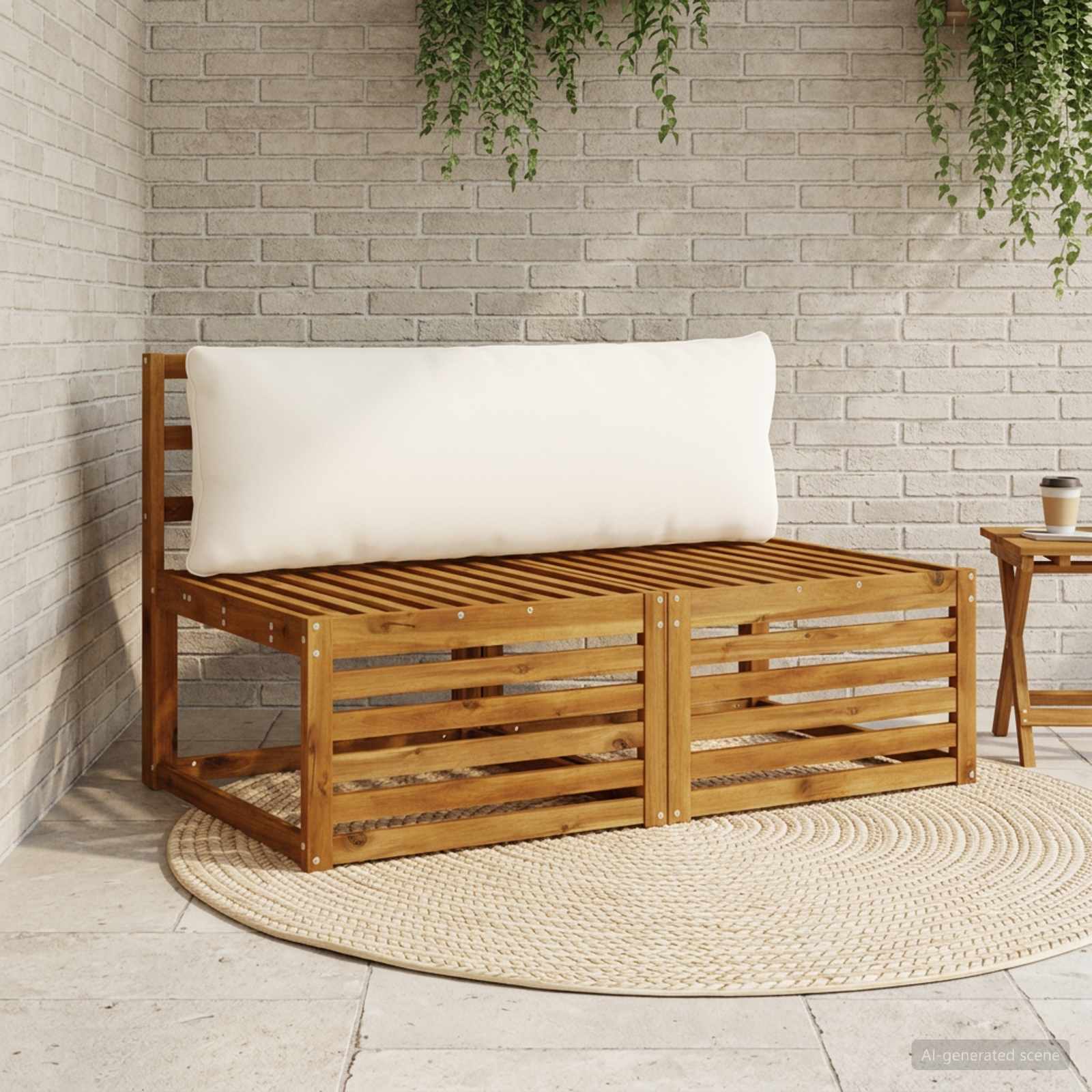 vidaXL 1-delte rygpuder PUTTEN 100% polyester Hvid 120 x 40 x 15 cm