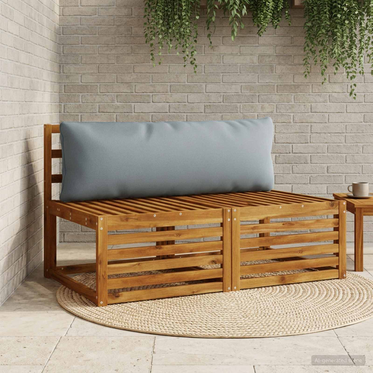 vidaXL 1-delte rygpuder PUTTEN 100% polyester Blå 120 x 40 x 15 cm