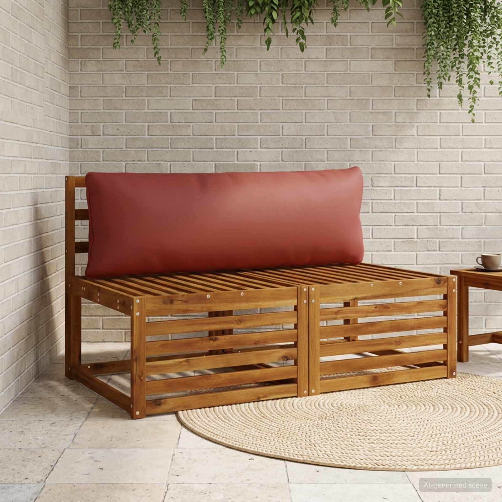 vidaXL 1-delte rygpuder PUTTEN 100% polyester Rød 120 x 40 x 15 cm