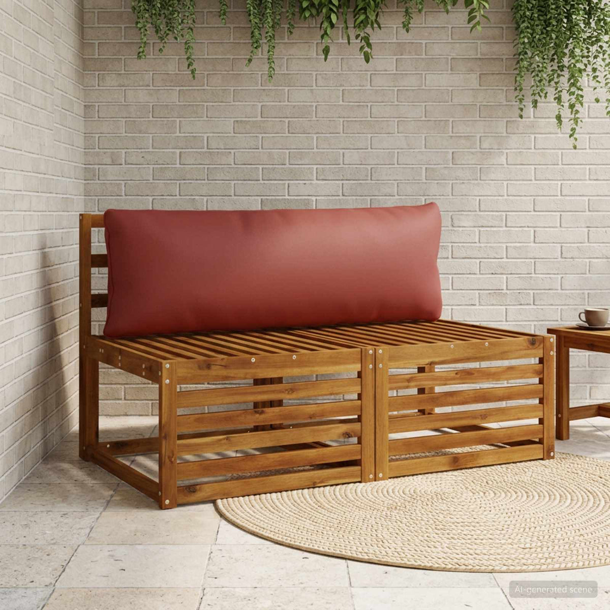 vidaXL 1-delte rygpuder PUTTEN 100% polyester Rød 120 x 40 x 15 cm