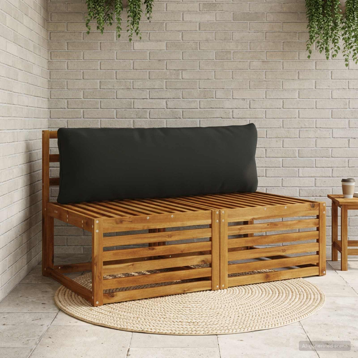 vidaXL 1-delte rygpuder PUTTEN 100% polyester Sort 120 x 40 x 15 cm