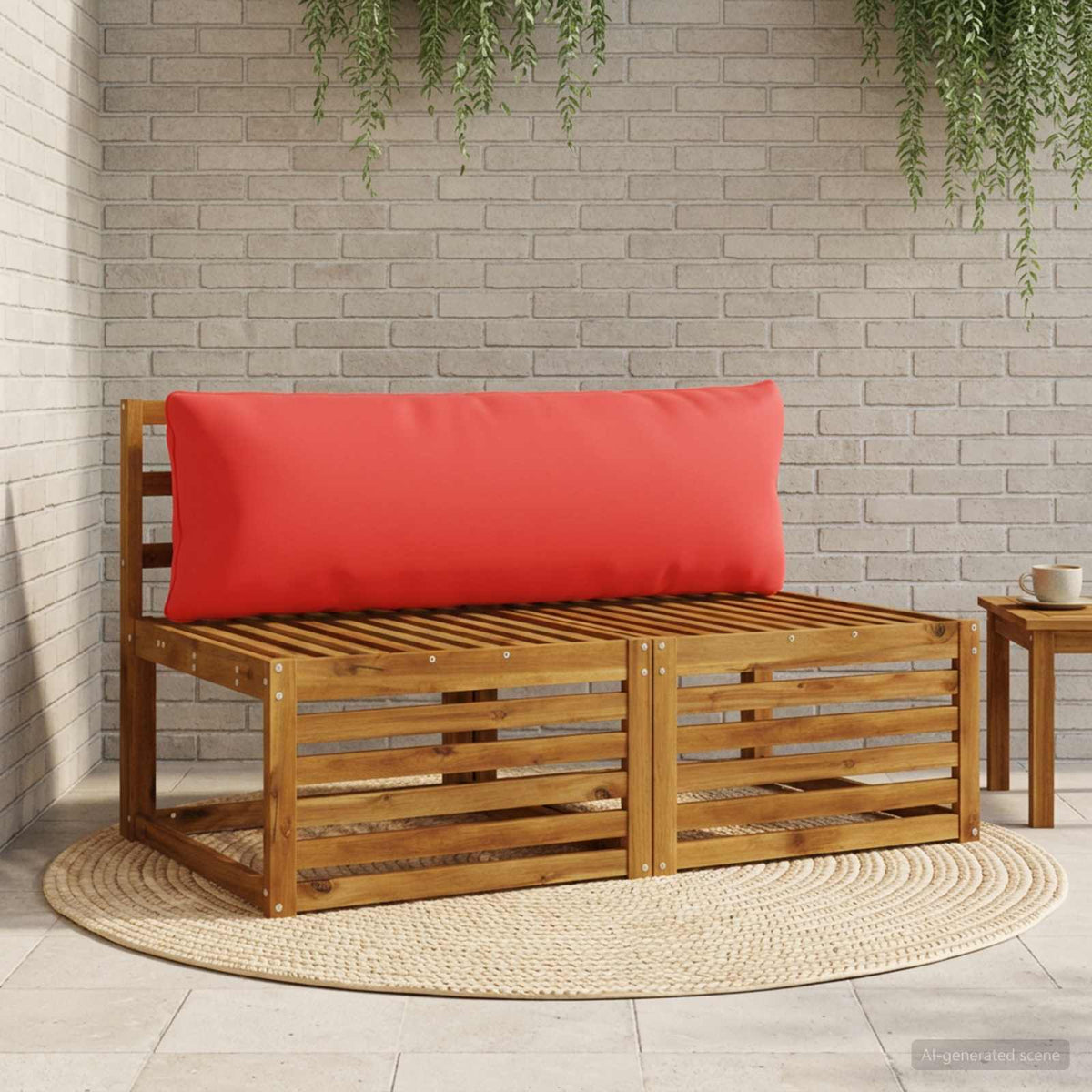 vidaXL 1-delte rygpuder PUTTEN 100% polyester Rød 120 x 40 x 15 cm