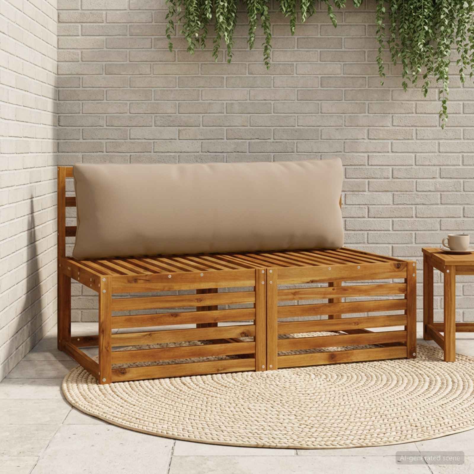 vidaXL 1-delte rygpuder PUTTEN 100% polyester Gråbrun 120 x 40 x 15 cm